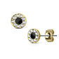 1 Paar Ohringe Ohrringe Set Stecker Edelstahl Chirurgenstahl Rund Schwarz Center clear Zirkonia gold silber roségold