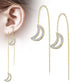 1 Paar Damen Ohrringe Durchzieher Kristall Pavé Clear Halbmond-Anhänger Ohrringe Ohrstecker Chirurgenstahl Silber Gold Roségold