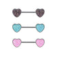 Brustwarzenpiercing Glitzer-Stein Herz Brustpiercing Nippelpiercing Chirurgenstahl Silber Schwarz Pink Aqua Stab 1,6/14mm