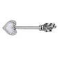 Brustwarzenpiercing Opal Glitzer Herz-Pfeil Brustpiercing Nippelpiercing Chirurgentstahl Silber Multicolor Stab 1,6/14mm
