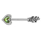 Brustwarzenpiercing Opal Glitzer Herz-Pfeil Brustpiercing Nippelpiercing Chirurgentstahl Silber Multicolor Stab 1,6/14mm