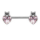Brustwarzenpiercing Herz Katze Schwarz Brustpiercing Nippelpiercing Chirurgenstahl Silber Clear Pink Rot Stab 1,6/14mm