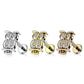 Knorpel Ohrstecker Eule Silber Gold Roségold Pavé Zirkonia Clear Piercings Chirurgenstahl Schraubverschluss Stab 6/8mm lang