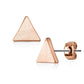 1 Paar Ohrringe Set Stecker Edelstahl Chirurgenstahl Dreieck gebürstet silber roségold gold