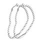 1 Paar Damen HERZ CREOLEN WELLEN-DESIGN Ohrringe Ohrstecker Chirurgenstahl Silber 30/40/50mm