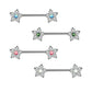 Brustwarzenpiercing Glitzer-Opal Blume 5 Zirkonia Brustpiercing Nippelpiercing Chirurgenstahl viele Farben Stab 1,6/14mm
