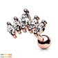 1 Knorpel Ohrstecker Fünfach Zirkonia Clear Cartilage Labret Piercings Tragus Silber Gold Roségold Edelstahl Schraubverschluss