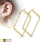 1 Paar Damen QUADRAT CREOLEN WELLEN-DESIGN Ohrringe Ohrstecker Chirurgenstahl Multicolor