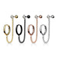 1 Knorpel Ohrstecker Klick-Creole Kette 4cm Zirkonia Clear 3mm Cartilage Labret Piercings Tragus viele Farben Edelstahl Schraubverschluss