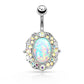 Bauchnabelpiercing Vintage Opal 1,6mm 10mm Nabelpiercing Chirurgenstahl Bananabell Zirkonia Silber Gold Aurora Borealis
