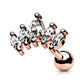 1 Knorpel Ohrstecker Fünfach Zirkonia Clear Cartilage Labret Piercings Tragus Silber Gold Roségold Edelstahl Schraubverschluss