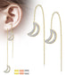 1 Paar Damen Ohrringe Durchzieher Kristall Pavé Clear Halbmond-Anhänger Ohrringe Ohrstecker Chirurgenstahl Silber Gold Roségold