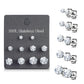 5 Paar Ohringe Runder Zirkonia 3mm 4mm 5mm 6mm 7mm Ohrringe Ohrstecker Chirurgenstahl Silber Gold Schwarz
