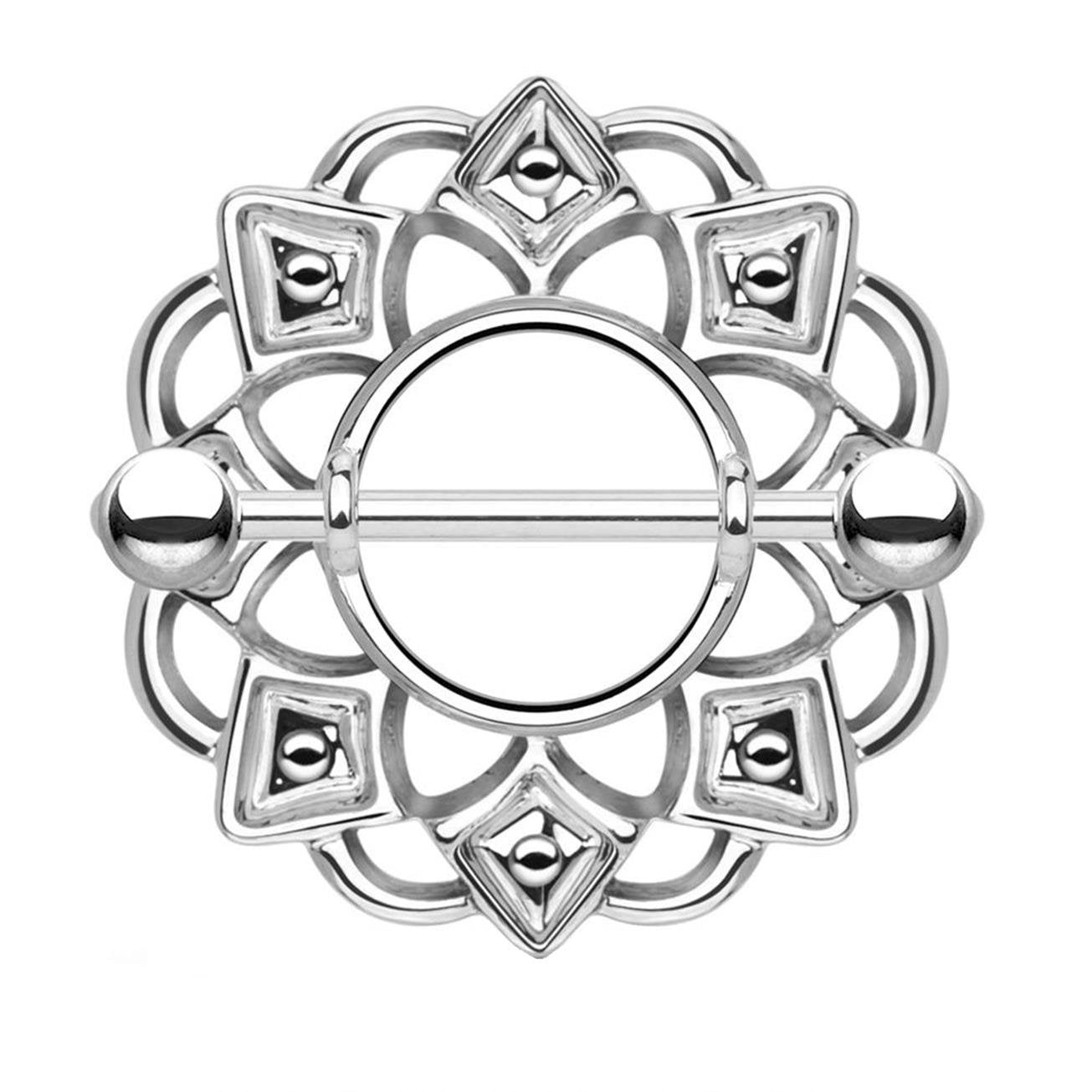 Ring TRIBAL Herzen Brustwarzenpiercing Intimpiercing Brustpiercing Edelstahl 14 Karat VERGOLDET Silber ROSÈGOLD 1,6mm 19mm