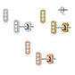 1 Paar Ohrringe Set Stecker Edelstahl Chirurgenstahl Bar 3 clear Zirkonia silber roségold gold