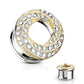 Ohrtunnel Glitzer-Wirbel ZIRKONIA Ohrpiercing Ohrschmuck Chirurgenstahl Plug Sattelverschluss Silber Gold Roségold Clear 6-16mm