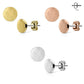 1 Paar Ohringe Ohrringe Set Stecker Edelstahl Chirurgenstahl Rund Round gebürstet Top silber roségold gold