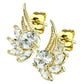 1 Paar ZIRKONIA ENGELS-FLÜGEL Ohringe Ohrringe Schmuck Ohrstecker Chirurgenstahl Silber Gold Roségold Multicolor