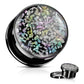 Ohrtunnel Regenbogen Fossilien Schwarz Chirurgenstahl Ohrpiercing Ohrschmuck Plug Screw Fit Schraubverschluss 6-25mm