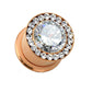 Ohrplug GROSSER ZIRKONIA Ohrpiercing Ohrschmuck Chirurgenstahl Tunnel Schraubverschluss Gold Schwarz Roségold Silber 6-12mm