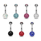 Bauchnabelpiercing Grosse Glitzer-Kugel Stab 1,6mm 10mm Nabelpiercing Edelstahl Chirurgenstahl Bananabell Zirkonia viele Farben