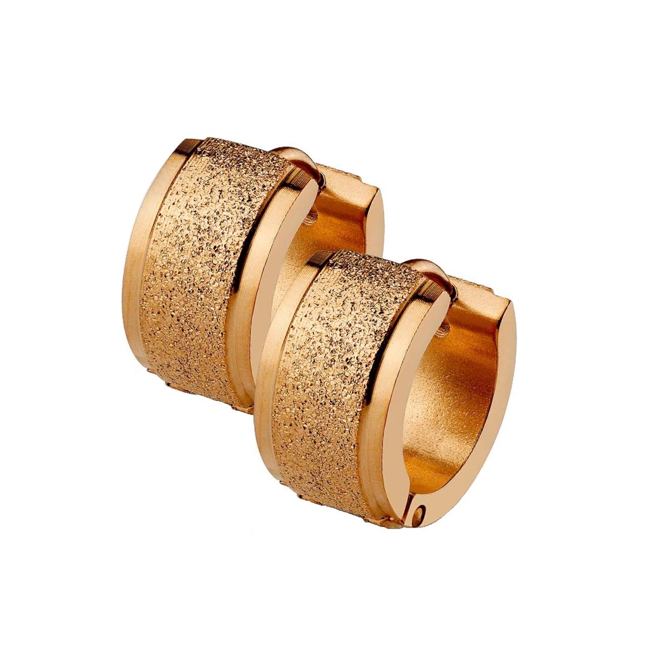 Damen 1 Paar Creolen sandgebürstet Ohrringe Schmuck Ohrstecker Chirurgenstahl Multicolor Breite 7mm