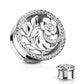 Ohrplug Blumen REBEN ZIRKONIA Ohrpiercing Ohrschmuck Chirurgenstahl Tunnel Sattelverschluss Silber Gold Roségold Clear 6-16mm