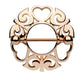 Ring TRIBAL Herzen Brustwarzenpiercing Intimpiercing Brustpiercing Edelstahl 14 Karat VERGOLDET Silber ROSÈGOLD 1,6mm 19mm
