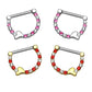 Brustwarzenpiercing 1 Paar ZIRKONIA HALBKREIS Herz Brustpiercing Intimpiercing Edelstahl Silber Gold Stab 1,6mm 12mm