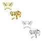 1 Paar Ohrringe Set Ohrstecker Edelstahl Chirurgenstahl Schmetterling gold silber