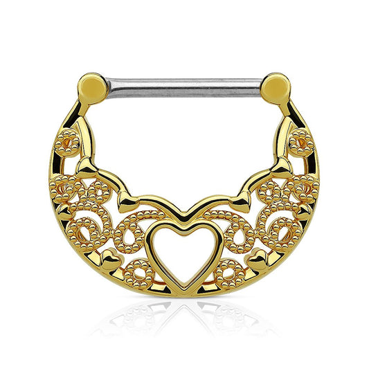 filigranes Herz Vintage Brustwarzenpiercing Intimpiercing Brustpiercing Edelstahl Gold, Silber, Roségold 1,6mm 12mm