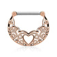 filigranes Herz Vintage Brustwarzenpiercing Intimpiercing Brustpiercing Edelstahl Gold, Silber, Roségold 1,6mm 12mm