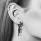 1 Paar Damen CREOLEN KREUZ KETTEN ANHÄNGER Ohrringe Ohrstecker Chirurgenstahl Multicolor