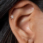 Knorpel Ohrstecker Zirkonia Blume viele Farben 6/8 mm Länge Cartilage Piercings Labret Tragus Edelstahl Schraubverschluss