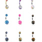 Bauchnabelpiercing 1,6mm 10mm Splatter Spritzer Grafitti Ball Nabelpiercing Edelstahl Chirurgenstahl Bananabell Zirkonia