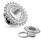 Ohrtunnel ZIRKONIA TRIBAL Schild Ohrpiercing Ohrschmuck Chirurgenstahl Plug Schraubverschluss Silber Gold Clear 6-16mm