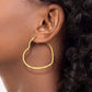 1 Paar Damen HERZ CREOLEN WELLEN-DESIGN Ohrringe Ohrstecker Chirurgenstahl Gold 30/40/50mm
