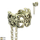 Ohrklemme KELTISCHES HERZ KETTEN-ANHÄNGER Ohrringe Ohrclip Fake-Piercing Messing Silber Gold