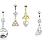 Bauchnabelpiercing KELTISCHER Knoten Anhänger 1,6mm 10mm Nabelpiercing Chirurgenstahl Bananabell Zirkonia Karat Gold Silber