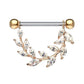 Brustwarzenpiercing KRISTALL-Rebe Intimpiercing Brustpiercing Edelstahl ZIRKONIA Clear ROSÉGOLD Silber Gold 1,6mm 14mm