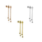 1 Paar Ohr-hänger 2 lange hängende Ketten 3 Kugeln Ohrringe Set Ohrstecker Chirurgenstahl Silber Gold Roségold