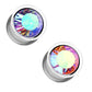 Ohrplug GROSSER KRISTALL Ohrpiercing Ohrschmuck Chirurgenstahl Tunnel Schraubverschluss Silber Blau Pink 6-16mm