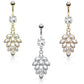 Bauchnabelpiercing Traube 1,6mm 10mm Nabelpiercing Edelstahl Chirurgenstahl Bananabell Zirkonia Silber Gold Roségold Clear