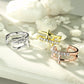 Ohrklemme DOPPEL KREUZ PAVÉ ZIRKONIA clear Ohrringe Ohrclip Fake-Piercing Messing Silber Gold Roségold