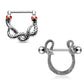 Funkelnde Schlange Brustwarzenpiercing Intimpiercing Brustpiercing Nippelpiercing Edelstahl Silber ZIRKONIA Rot 1,6mm 12mm