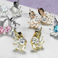 1 Paar ZIRKONIA ENGELS-FLÜGEL Ohringe Ohrringe Schmuck Ohrstecker Chirurgenstahl Silber Gold Roségold Multicolor