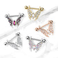 Brustwarzenpiercing Kristall Schmetterling Brustpiercing Nippelpiercing Chirurgenstahl Silber Mehrfarbig Stab 1,6/14mm