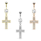 Bauchnabelpiercing Anhänger GLTIZERNDES Kreuz Set 1,6mm 10mm Nabelpiercing Edelstahl Chirurgenstahl Bananabell Zirkonia Clear