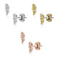 1 Paar Ohrringe Set Stecker Edelstahl Chirurgenstahl Kleines Blatt clear Zirkonia gold silber roségold