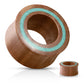 Ohrtunnel Sawo Holz Rand Türkis Ohrpiercing Ohrschmuck Plug Sattelverschluss 8-25mm